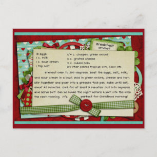 Breakfast Omelette  Christmas RECIPE CARD