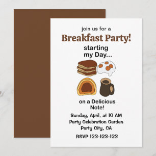 Breakfast On a Delicious Note Party Invitation