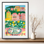 Breakfast on Terrace Whimsical City Painting Art Poster<br><div class="desc">Check out this sweet wall art, hand painted by me for you! Add your own text, change background colour too. Select the print size using the drop down menu above, and you can click the “edit design” button to customise the artwork to fit any size paper. If you need help...</div>