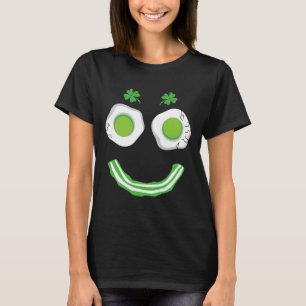 Breakfast Patricks Day Funny Eggs Smile Green 1  T-Shirt
