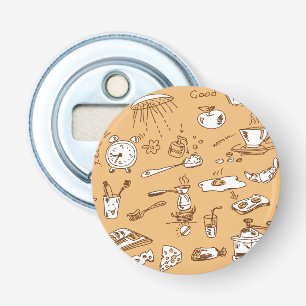 Breakfast Pattern 2 Bottle Opener