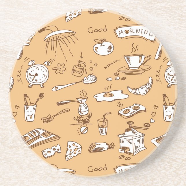 Breakfast Pattern 2 Coaster (Front)