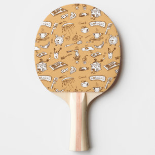 Breakfast Pattern 2 Ping Pong Paddle