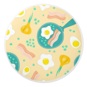 Breakfast Pattern Ceramic Knob
