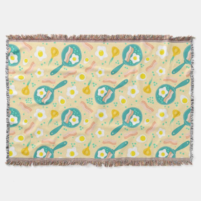 Breakfast Pattern Throw Blanket (Front)