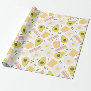 Breakfast Pattern Wrapping Paper