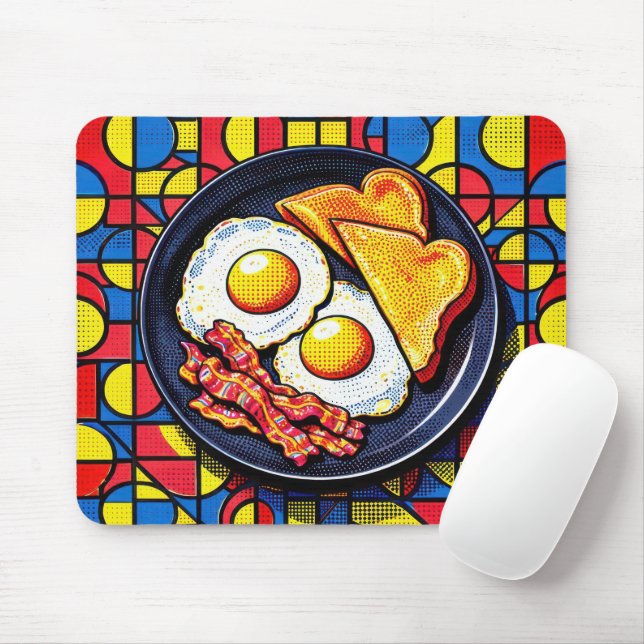 Breakfast Pop Art Mouse Pad (With Mouse)