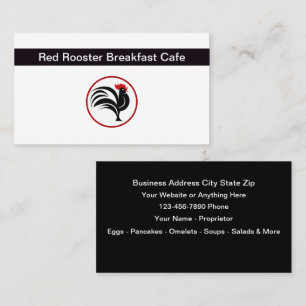 Breakfast Restaurant Rooster Theme Business Card