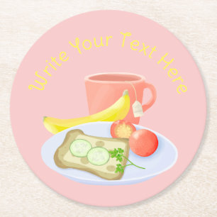 Breakfast Round Paper Coaster