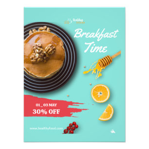 Breakfast Sale, Coffee Shop Breakfast Menu Photo Print