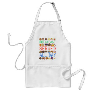 Breakfast Served All Day Neon Diner Sign Foodie Standard Apron