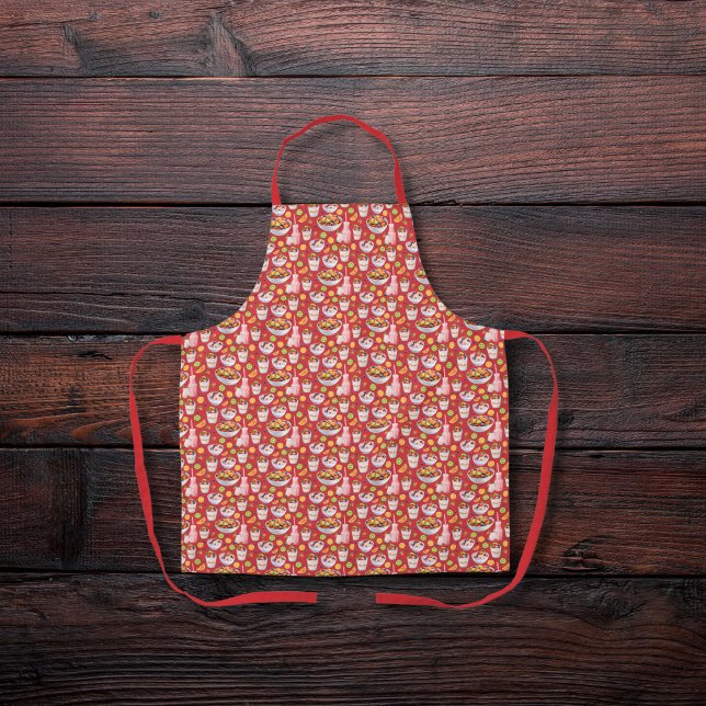 Breakfast smoothies and fruits red apron (Creator Uploaded)