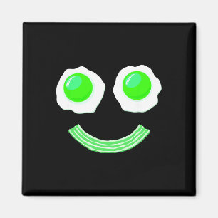 Breakfast St. Patricks Day Funny Eggs Smile Green Magnet