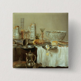 Breakfast Still Life, 1638 15 Cm Square Badge