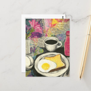 Breakfast Still Life Collage Postcard