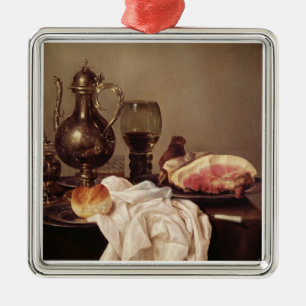 Breakfast Still Life (oil on panel) Metal Ornament
