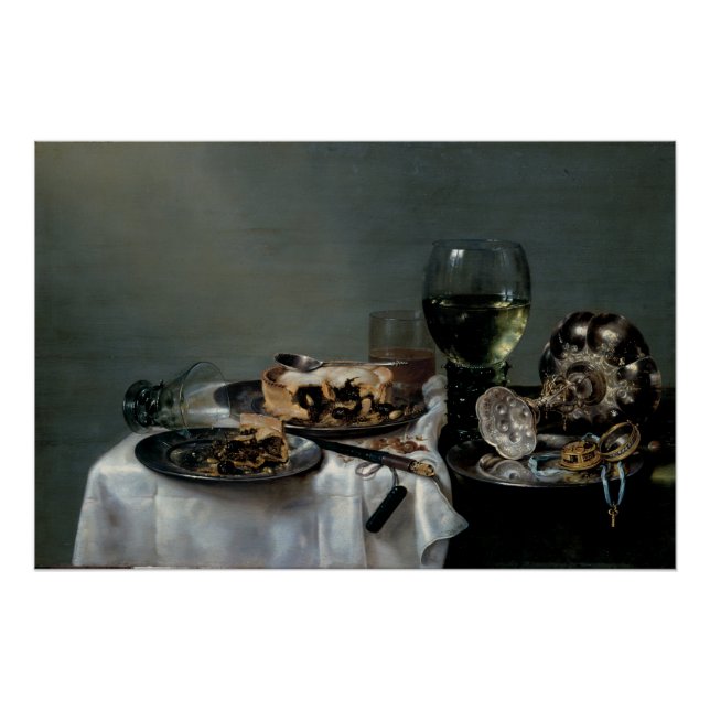 Breakfast Table with Blackberry Pie by Heda Glossy Poster (Front)