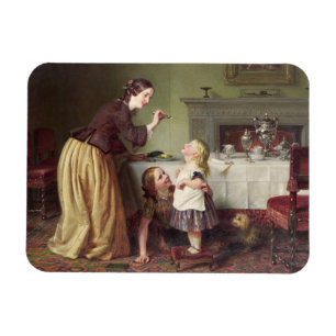 Breakfast Time - Morning Games (oil on canvas) Magnet