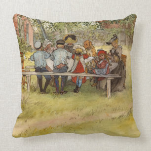Breakfast under the Big Birch, 1895 by Larsson Cushion