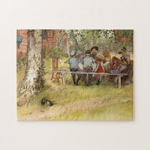 Breakfast under the Big Birch, 1895 by Larsson Jigsaw Puzzle