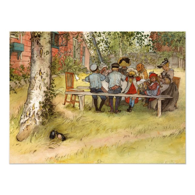 Breakfast under the Big Birch by Carl Larsson Photo Print (Front)