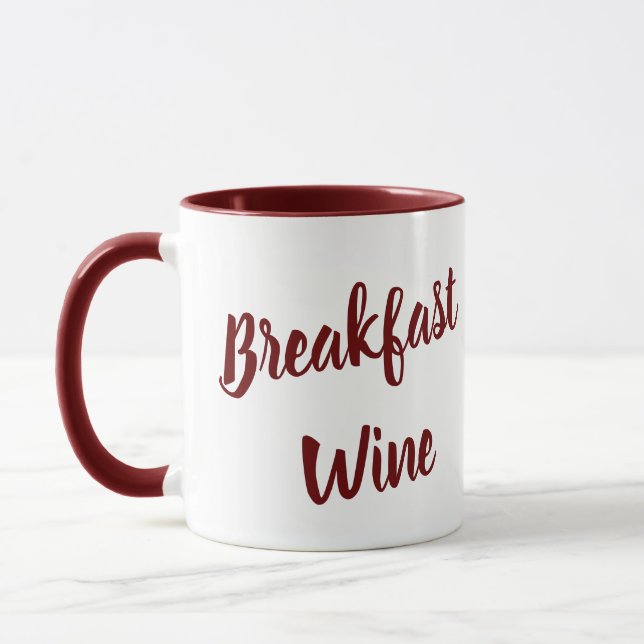 Breakfast Wine Funny Novelty Mug (Left)