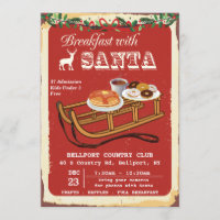 Breakfast with Santa Christmas Party Invitation