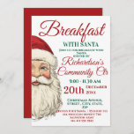 Breakfast With Santa Festive Invitation<br><div class="desc">A stylish breakfast with Santa christmas invitation Features a smiling Santa face with colourful red and green font. All text can be amended as needed. Great for nurseries ,  preschool  and fundraising organisations.</div>