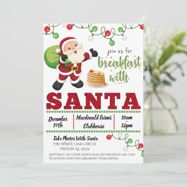 Breakfast With Santa Invitation (Standing Front)