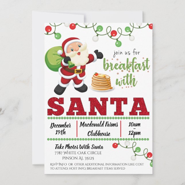 Breakfast With Santa Invitation (Front)