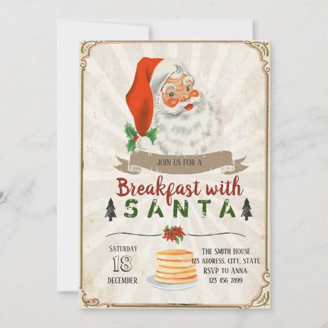 Breakfast with santa party invitation (Front)