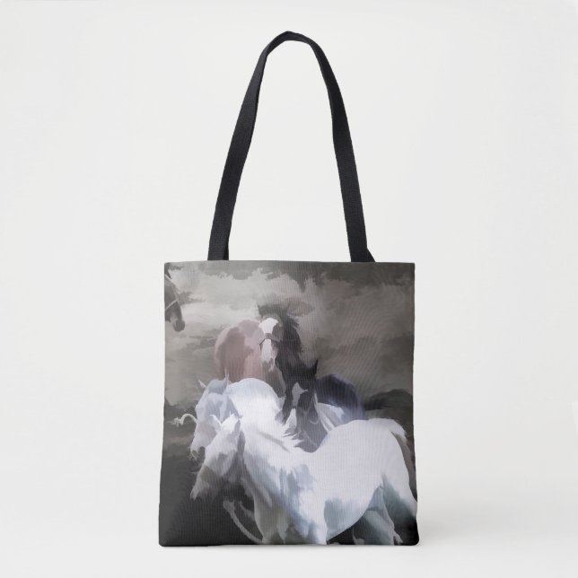Breaking Away   -  Wild Horses Tote Bag (Front)