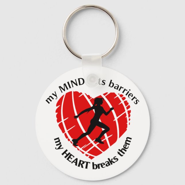 Breaking Barriers Lady Runner Keychain (Front)