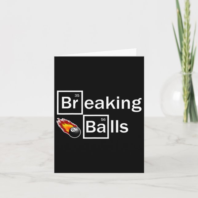 Breaking Billiard Player Pool Snooker 8 Ball Funny Card (Front)