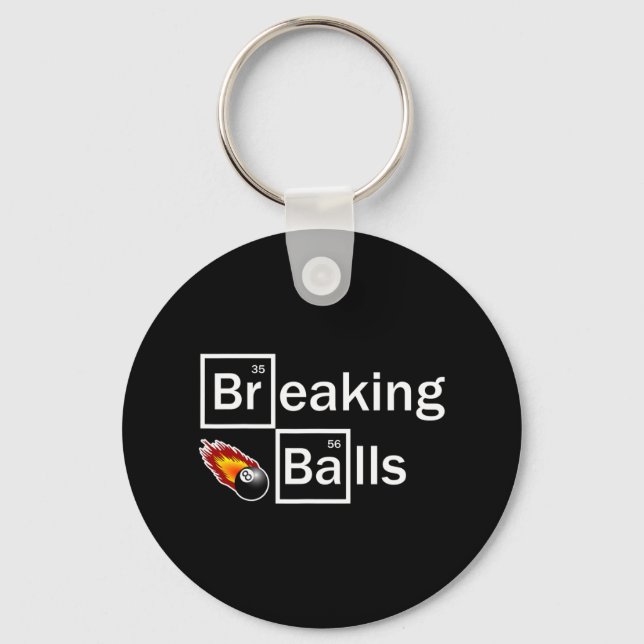 Breaking Billiard Player Pool Snooker 8 Ball Funny Key Ring (Front)