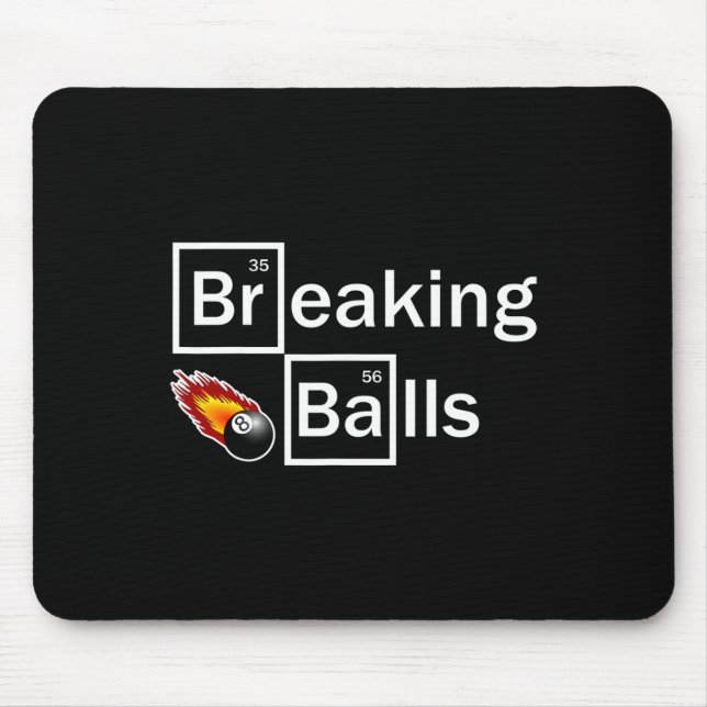 Breaking Billiard Player Pool Snooker 8 Ball Funny Mouse Pad (Front)