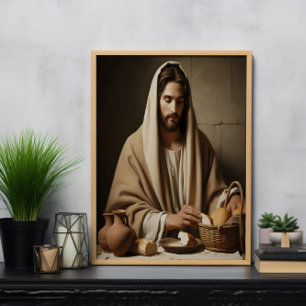 Breaking Bread: Jesus’ Sacred Moment Poster