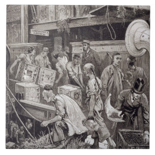 Breaking Bulk on Board a Tea Ship in the London Do Ceramic Tile