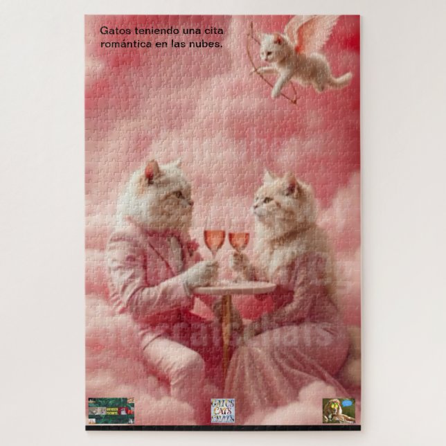 Breaking Cat having a romantic date. Jigsaw Puzzle (Vertical)