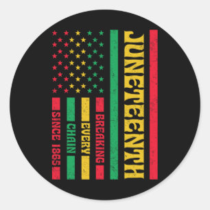 Breaking Every Chain 1865 American Flag Africa Classic Round Sticker