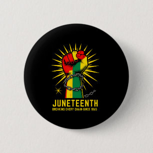 Breaking Every Chain Since 1865 Juneteenth Black H 6 Cm Round Badge