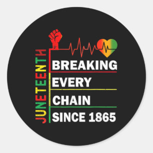Breaking Every Chain Since 1865 Juneteenth Black H Classic Round Sticker