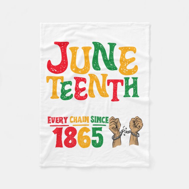 breaking every chain since 1865 juneteenth black w fleece blanket (Front)