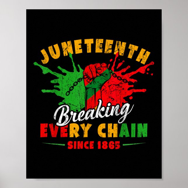 Breaking Every Chain Since 1865 Juneteenth Freedom Poster (Front)