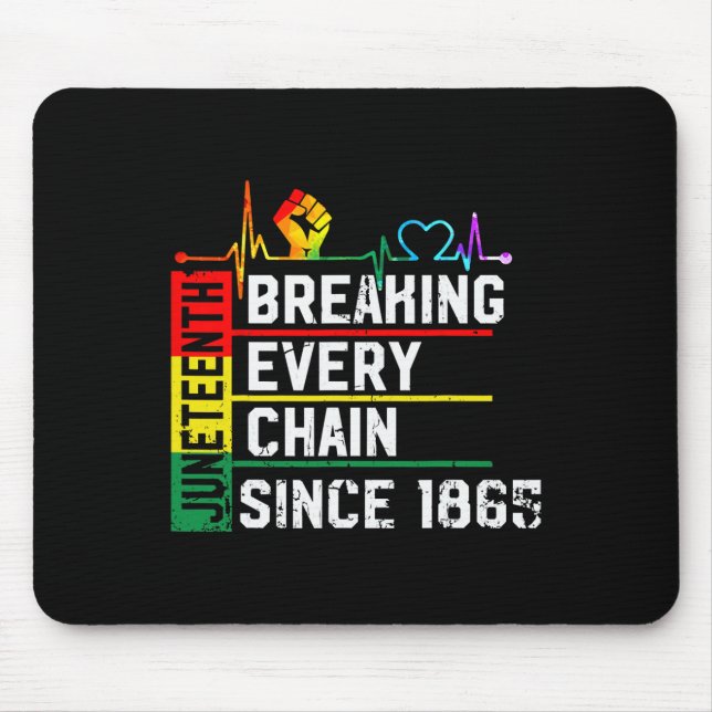 Breaking Every Chain Since 1865 Junzeenth Black Hi Mouse Pad (Front)