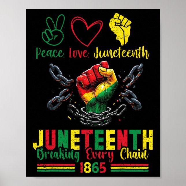 Breaking Every Chain Since 1865 Peace Love Junetee Poster (Front)