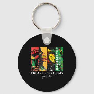 Breaking Every Chain Since 1865 Women Men Juneteen Key Ring