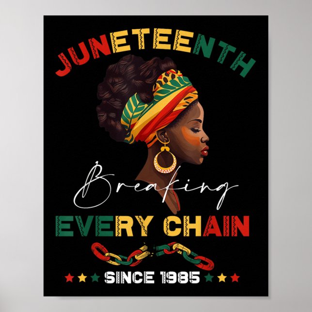 Breaking Every Chain Since 1865 Women Men Juneteen Poster (Front)