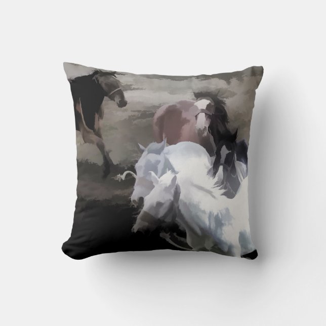 Breaking Free   -  Wild Horses Cushion (Front)