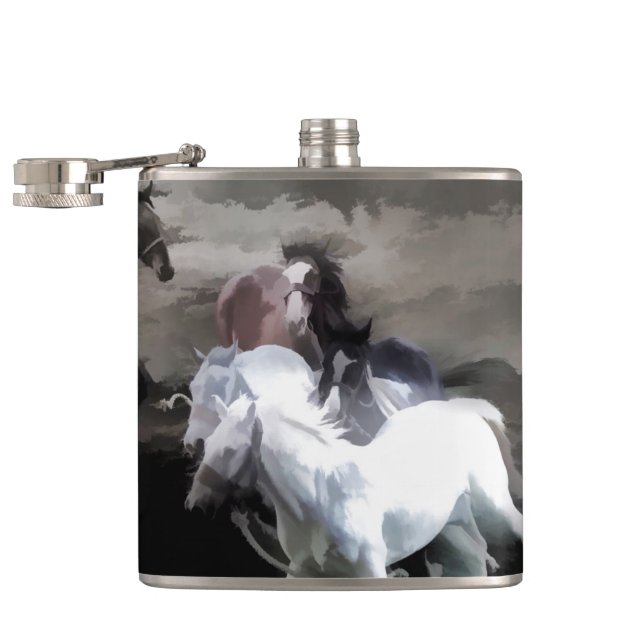 Breaking Free   -  Wild Horses Hip Flask (Opened)